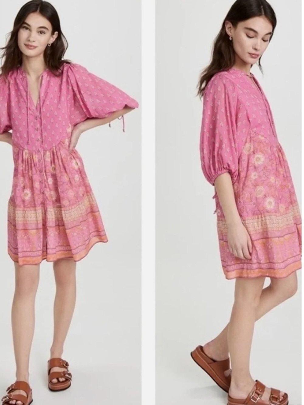 Spell & The Gypsy Collective Pink Floral Boho Mini Dress Size Small - Picture 2 of 12
